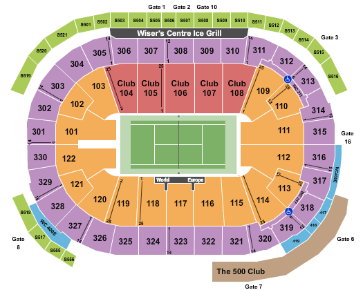 Rogers Arena Laver Cup Seating Chart